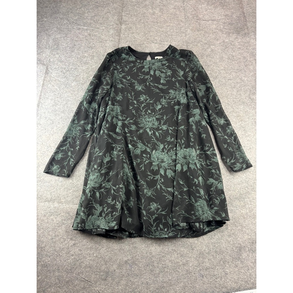 Ecote Urban Outfitters Green Black Floral Mini Dress Womens S Whimsygoth‎ Fairy